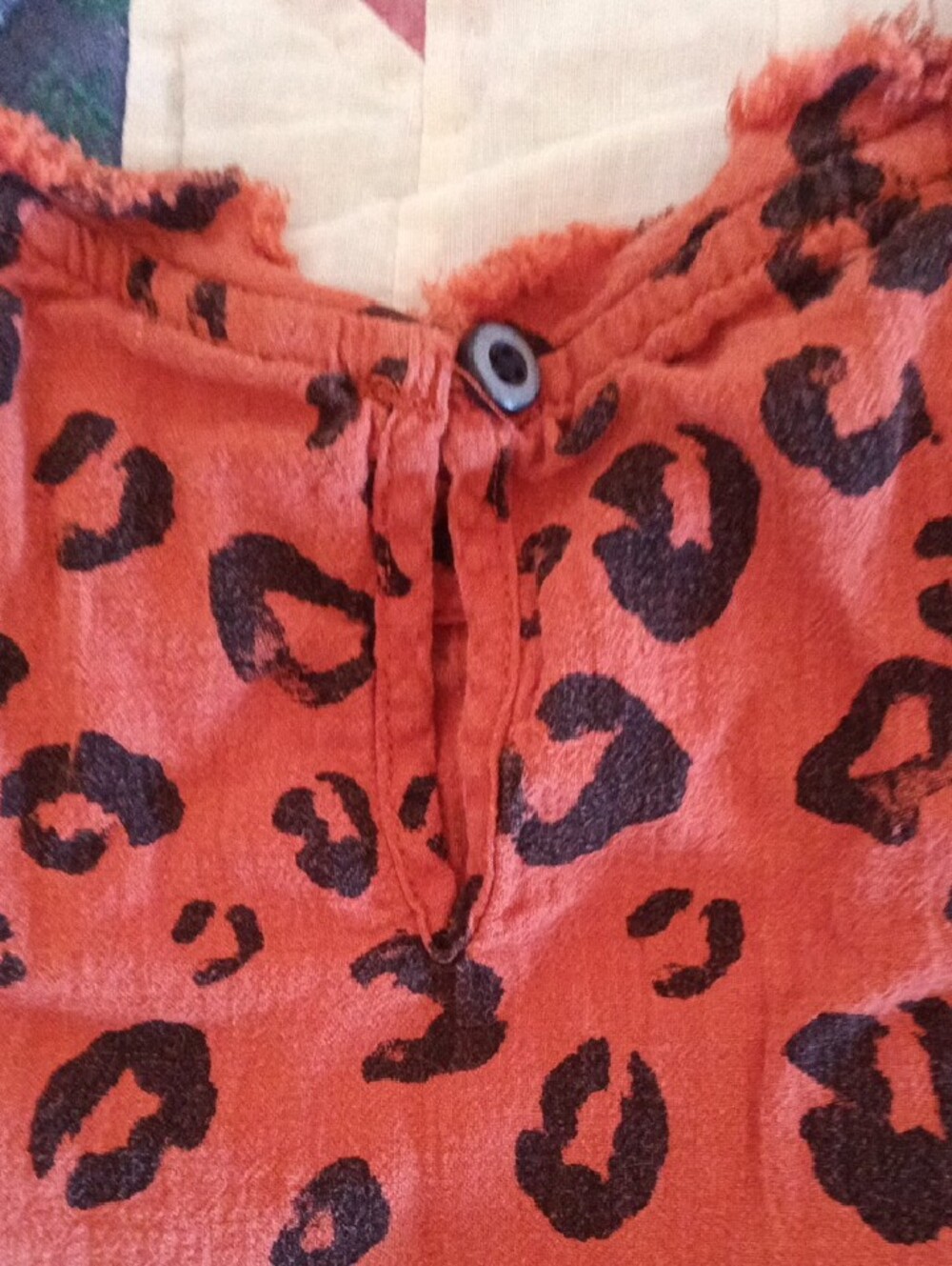 Source Unknown Rust Orange Leopard Print Long Sleeve Dress - Picture 6 of 7